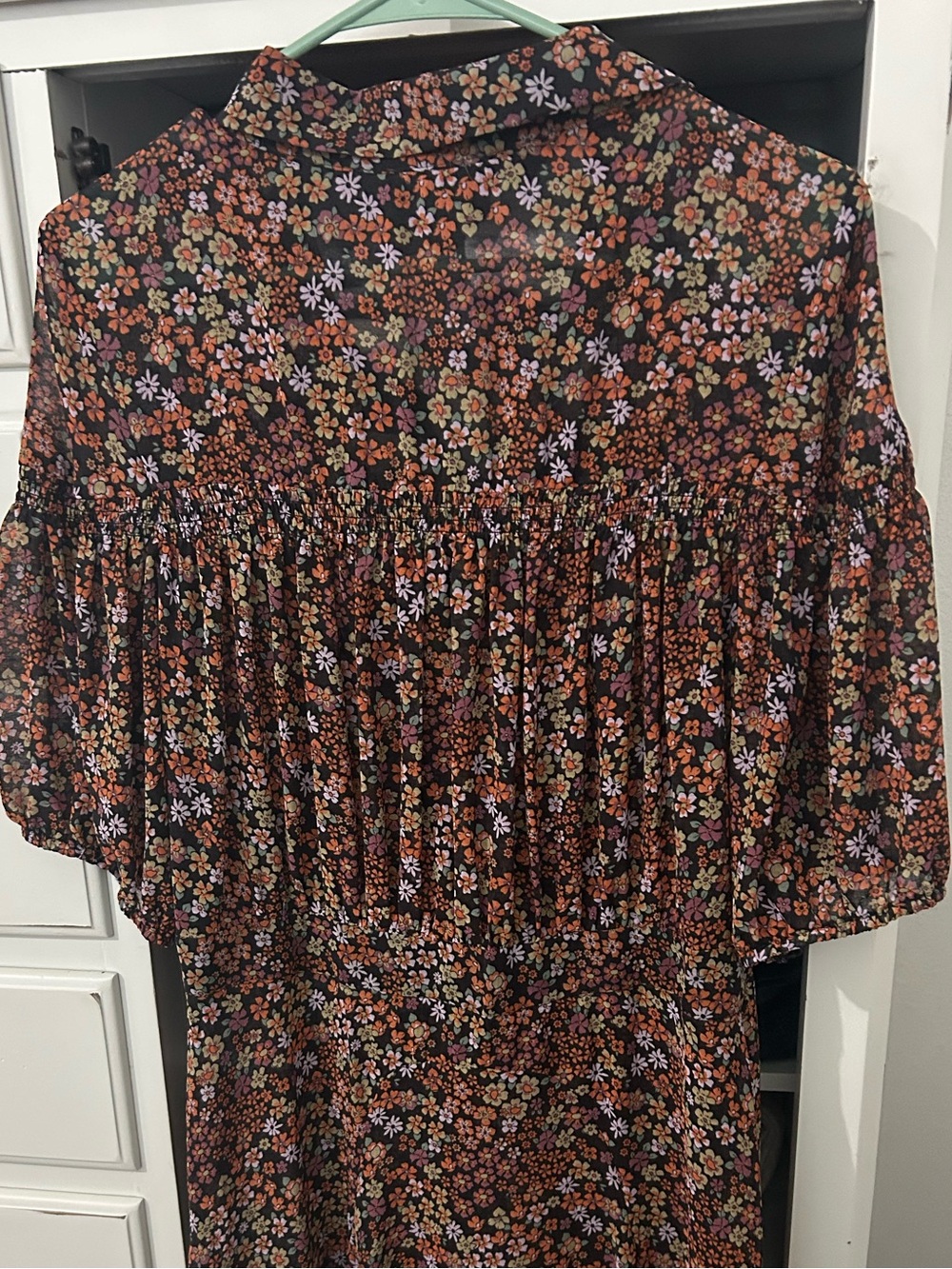 Free People Floral Puff-Sleeve Midi Dress - Picture 3 of 4